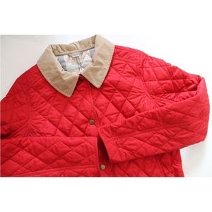 Barbour Annandale Diamond Quilted Coat Red Size US 8/ UK 12